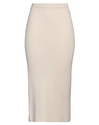 Antonelli Woman Midi Skirt Beige Size S Virgin Wool, Silk, Cashmere