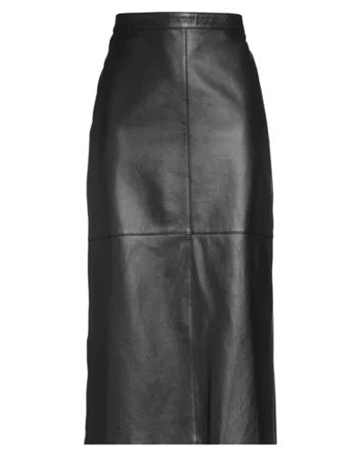 Antonelli Woman Midi Skirt Black Size 4 Lambskin