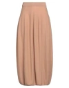 Antonelli Woman Midi Skirt Camel Size S Virgin Wool, Silk, Cashmere In Beige