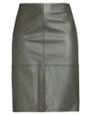 Antonelli Woman Midi Skirt Military Green Size 16 Lambskin