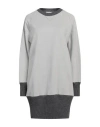 Antonelli Woman Mini Dress Light Grey Size 6 Cotton, Elastane In Grey