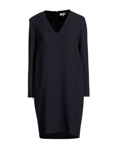 Antonelli Woman Mini Dress Midnight Blue Size 16 Virgin Wool, Viscose