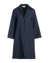 Antonelli Woman Mini Dress Navy Size 6 Cotton, Elastane In Navy Blue