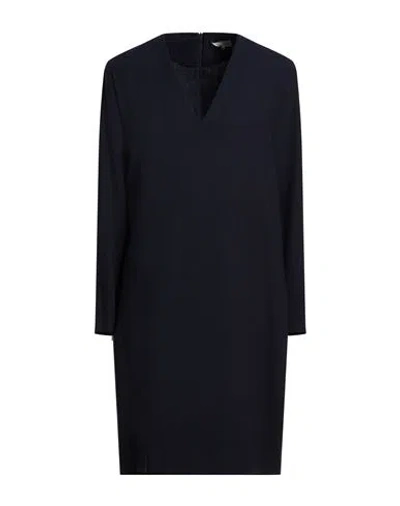 Antonelli Woman Mini Dress Navy Size 14 Virgin Wool, Viscose In Blue