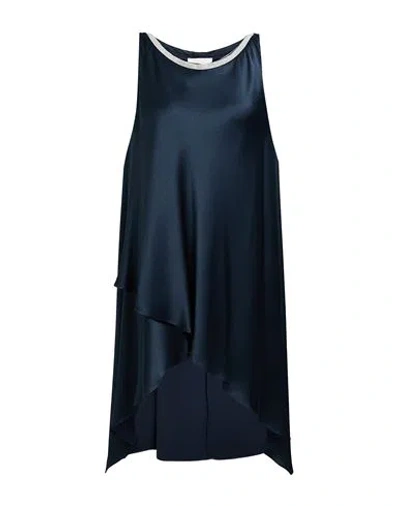Antonelli Woman Mini Dress Navy Size 8 Acetate, Silk