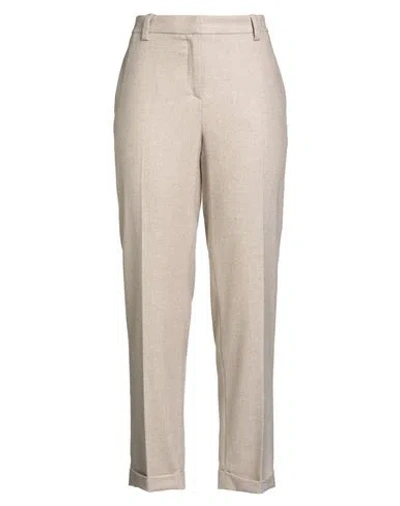Antonelli Woman Pants Beige Size 12 Wool, Polyester, Viscose, Elastane In Sand