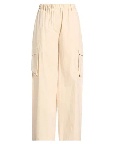Antonelli Woman Pants Beige Size 6 Cotton, Elastane In Neutral