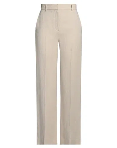 Antonelli Woman Pants Beige Size 6 Viscose, Linen In White