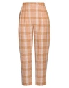 Antonelli Woman Pants Camel Size 6 Linen In Beige
