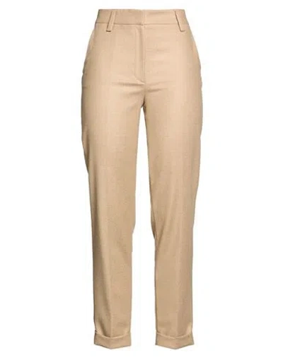 Antonelli Woman Pants Camel Size 4 Lyocell, Cotton, Elastane In Multi