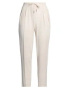 Antonelli Woman Pants Ivory Size 6 Silk, Acetate In White