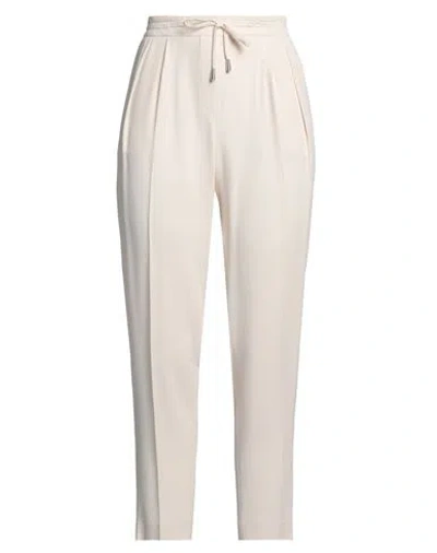 Antonelli Woman Pants Ivory Size 6 Silk, Acetate In White