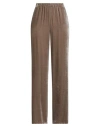 Antonelli Woman Pants Khaki Size 10 Viscose, Silk In Brown