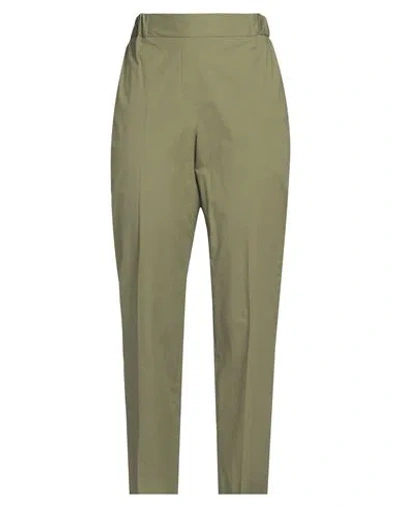 Antonelli Woman Pants Khaki Size 8 Polyester, Elastane In Green