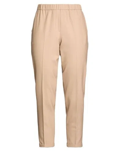 Antonelli Woman Pants Light Brown Size 10 Polyester, Virgin Wool, Elastane
