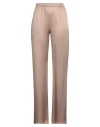 Antonelli Woman Pants Light Brown Size 6 Acetate, Silk