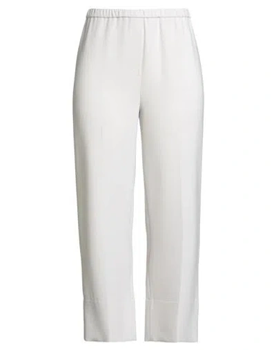 Antonelli Woman Pants Light Grey Size 10 Virgin Wool, Polyamide, Elastane In White