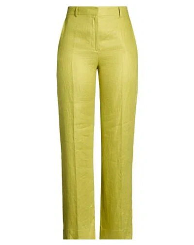 Antonelli Woman Pants Lime Green Size 10 Linen