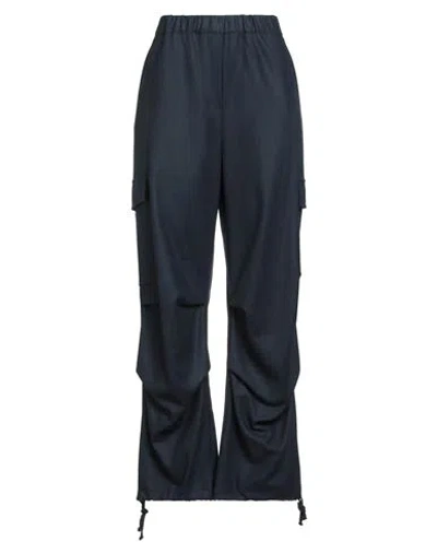 Antonelli Woman Pants Navy Size 10 Wool, Polyester, Viscose, Elastane In Blue