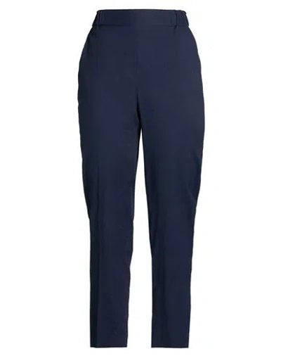Antonelli Woman Pants Navy Size 6 Linen, Cotton, Polyamide, Elastane In Blue