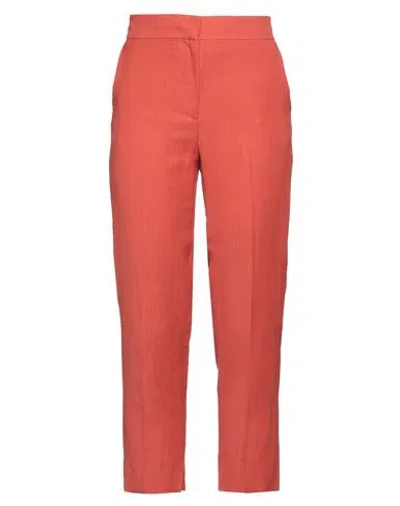 Antonelli Woman Pants Orange Size 8 Viscose, Linen