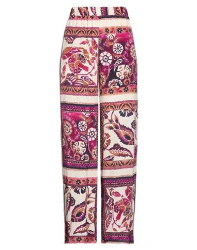 Antonelli Woman Pants Purple Size 6 Viscose, Silk In Multi