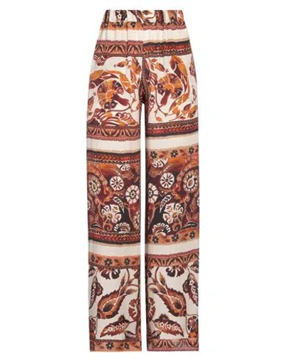 Antonelli Woman Pants Rust Size 8 Viscose, Silk In Red