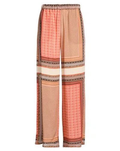 Antonelli Woman Pants Salmon Pink Size 8 Silk In Multi