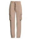 Antonelli Woman Pants Sand Size 2 Polyester, Virgin Wool, Elastane In Brown