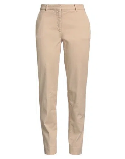 Antonelli Woman Pants Sand Size 8 Cotton, Lycra, Elastane In Neutral
