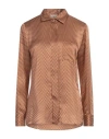 Antonelli Woman Shirt Brown Size 6 Silk In Brown