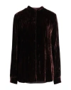 Antonelli Woman Shirt Chocolate Brown Size 8 Viscose, Silk