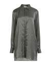 Antonelli Woman Shirt Dark Green Size 6 Silk In Green