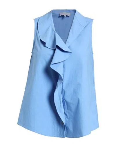 Antonelli Woman Shirt Light Blue Size 2 Cotton