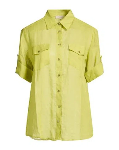 Antonelli Woman Shirt Lime Green Size 8 Ramie