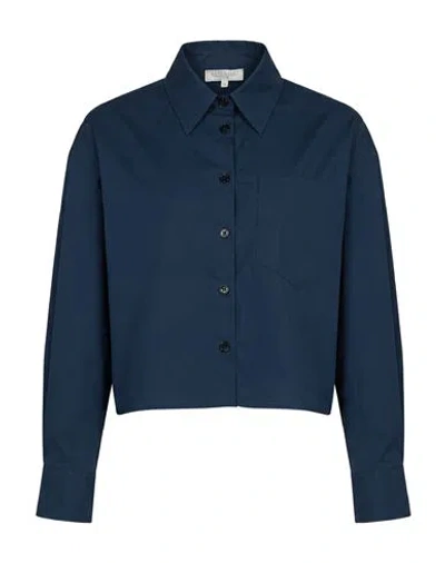 Antonelli Woman Shirt Navy Size 6 Cotton, Elastane