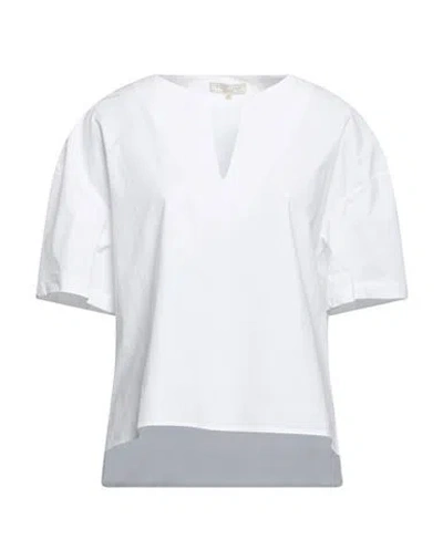 Antonelli Woman Shirt White Size 6 Cotton, Elastane