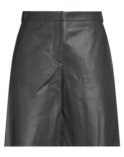 Antonelli Woman Shorts & Bermuda Shorts Grey Size 8 Lambskin In Black