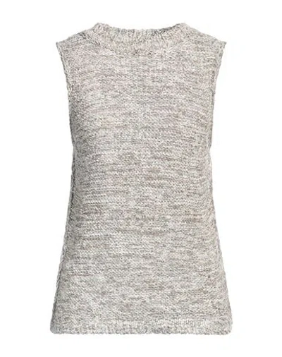 Antonelli Woman Sweater Khaki Size S Cotton, Polyamide In Gray