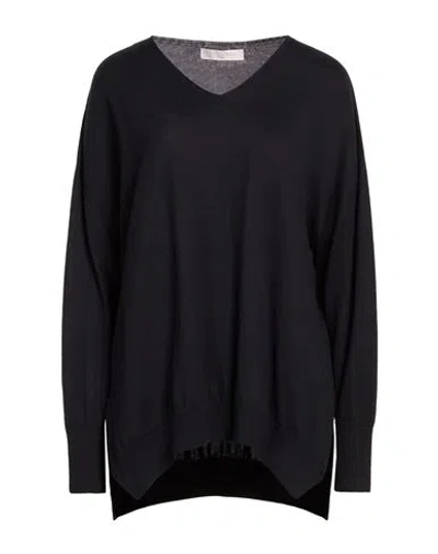 Antonelli Woman Sweater Midnight Blue Size L Cotton, Cashmere