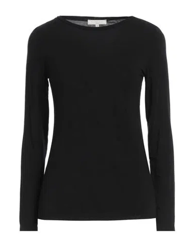 Antonelli Woman T-shirt Black Size 10 Modal, Polyamide, Elastane, Cashmere