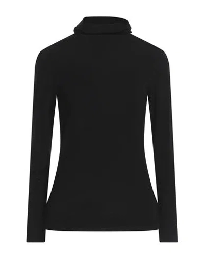 Antonelli Woman T-shirt Black Size 10 Modal, Polyamide, Elastane, Cashmere