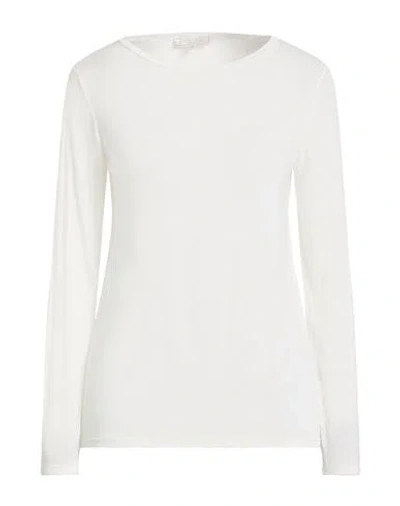 Antonelli Woman T-shirt Cream Size 6 Modal, Polyamide, Elastane, Cashmere In White