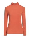 Antonelli Woman T-shirt Orange Size 8 Modal, Polyamide, Elastane, Cashmere
