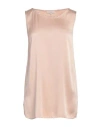 Antonelli Woman Top Beige Size 16 Silk, Elastane