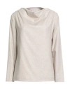 Antonelli Woman Top Beige Size 16 Wool, Polyester, Viscose, Elastane In Neutral