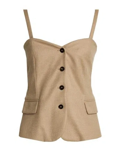 Antonelli Woman Top Beige Size 4 Virgin Wool, Viscose, Polyester, Elastane In Brown