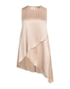 Antonelli Satin Sleeveless Tank Top In Beige