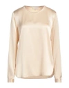 Antonelli Woman Top Beige Size 8 Silk, Lycra