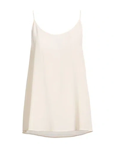 Antonelli Woman Top Beige Size 8 Silk In White